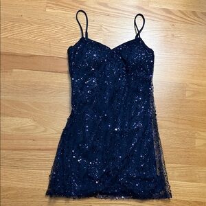 Sequin Navy Mini Dress